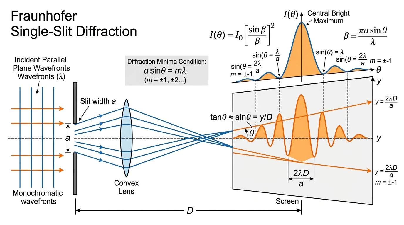 Fig 10.9 — Educational Diagram: Fraunhofer Diffraction