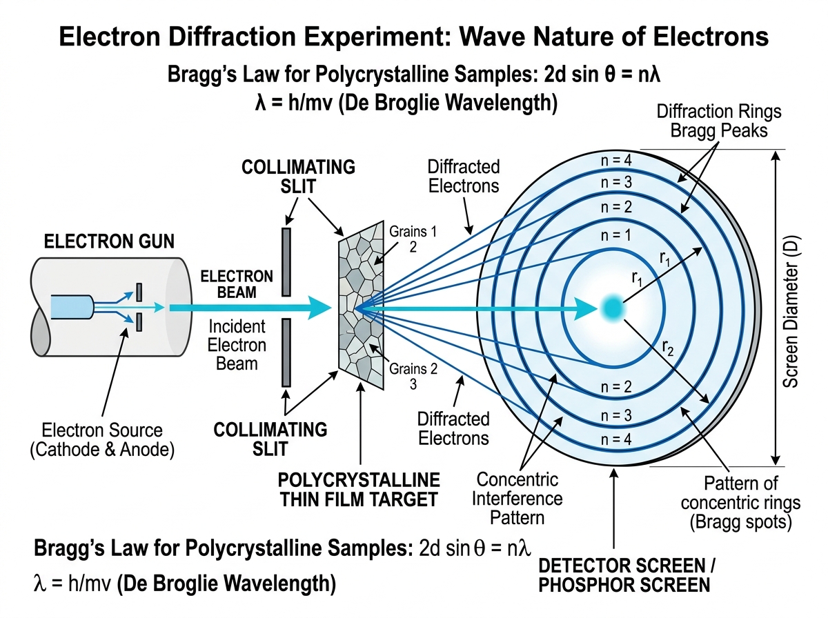 Fig 11.10 — Educational Diagram: Electron diffraction and experiments demonstrating matter waves