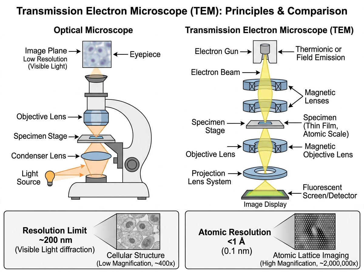 Fig 11.12 — Educational Diagram: Electron microscopes and practical implications