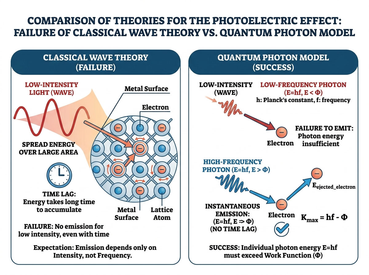 Fig 11.4 — Educational Diagram: Failure of classical (wave) theory