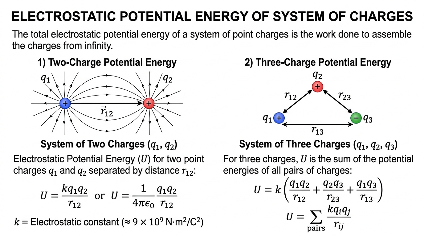 Fig 2.8 — Educational Diagram: Electrostatic Potential Energy of System of Charges