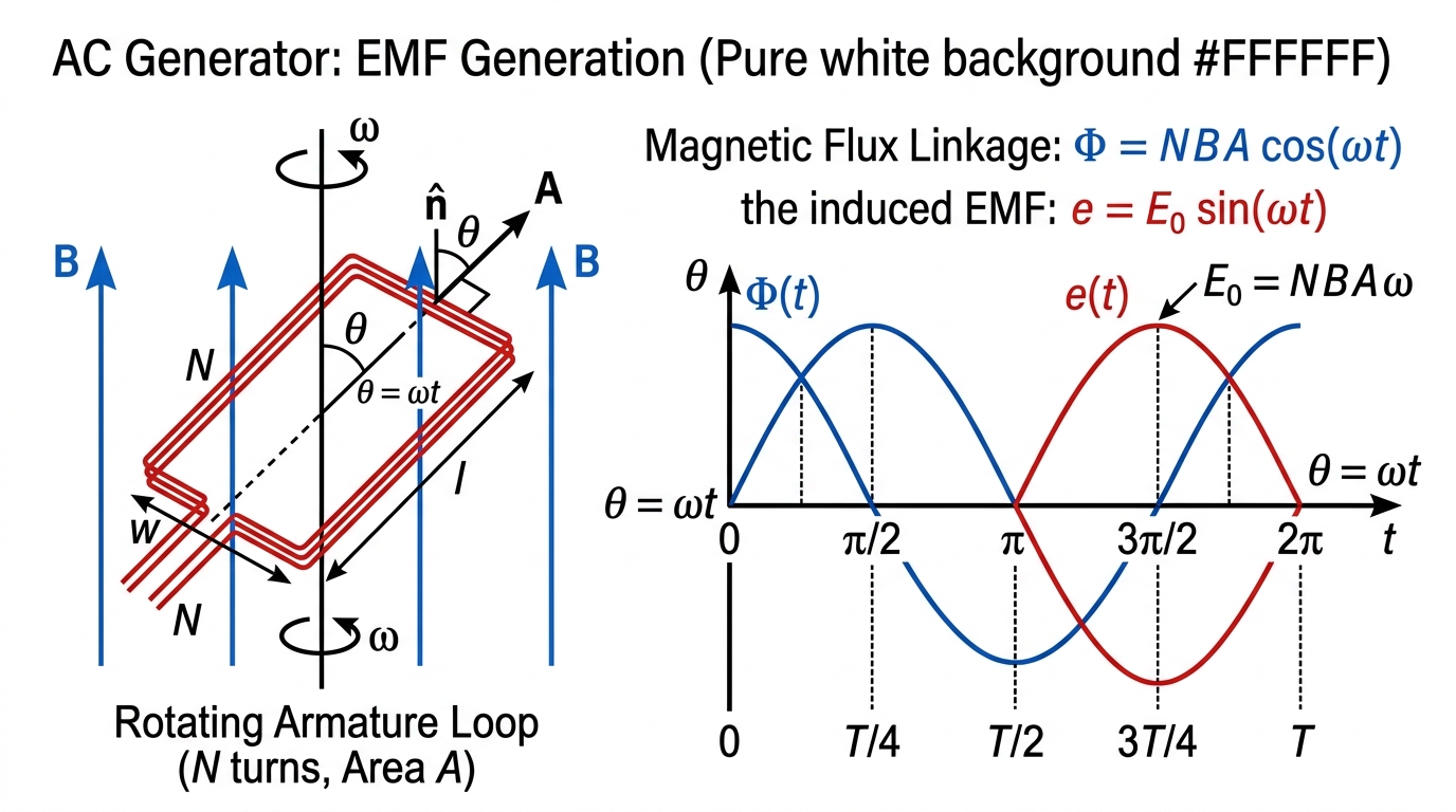 Fig 7.4 — Educational Diagram: AC generator: emf induced