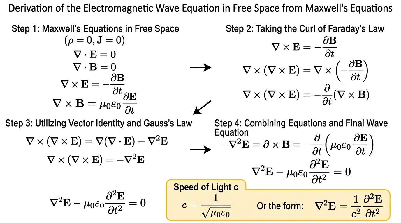 Fig 8.4 — Educational Diagram: Derivation of Electromagnetic Wave Equation