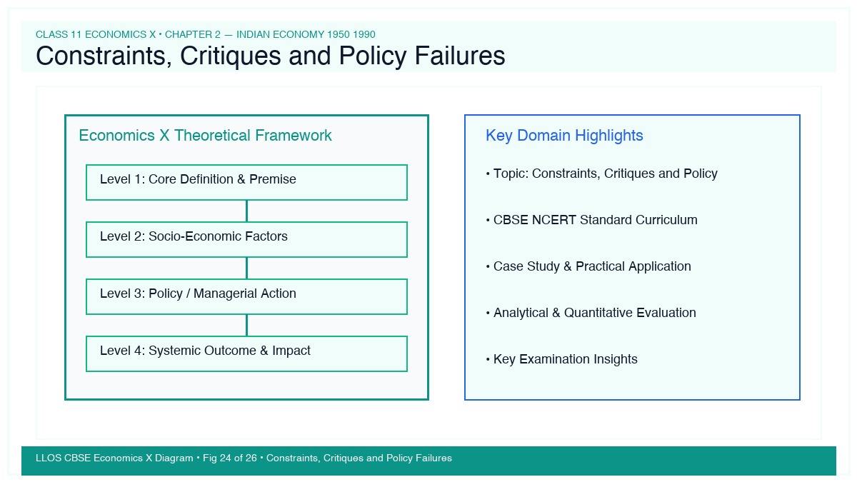 Fig 24 — Educational Diagram: Constraints, Critiques and Policy Failures