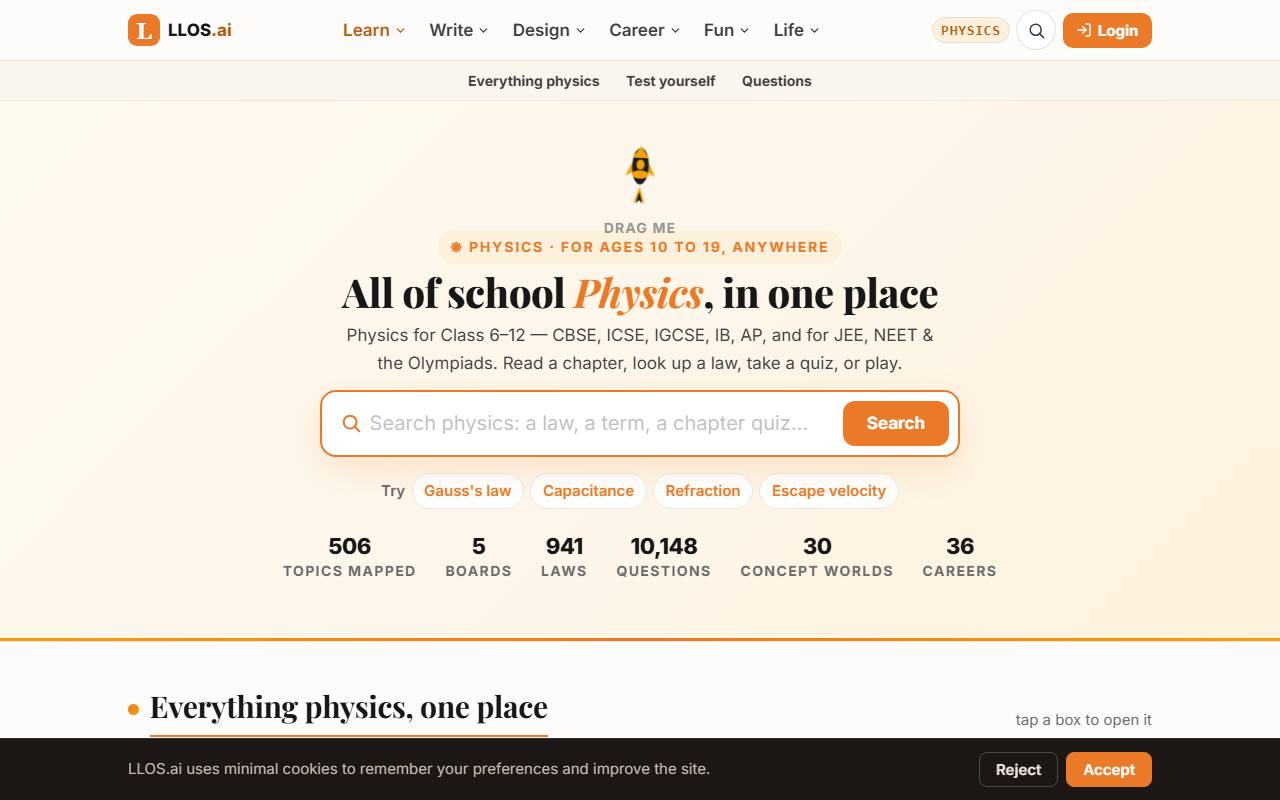 Physics, one concept at full depth